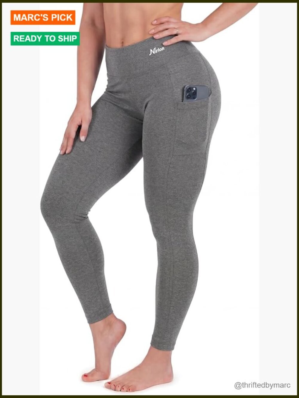 High Waisted Leggings with Pockets 27" Inseam Yoga Pants